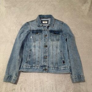 🔥Marine Layer Denim Jacket Blue Womens Small Trucker Casual Classic Pockets